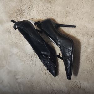 Corset lacing black stilleto by pleaser